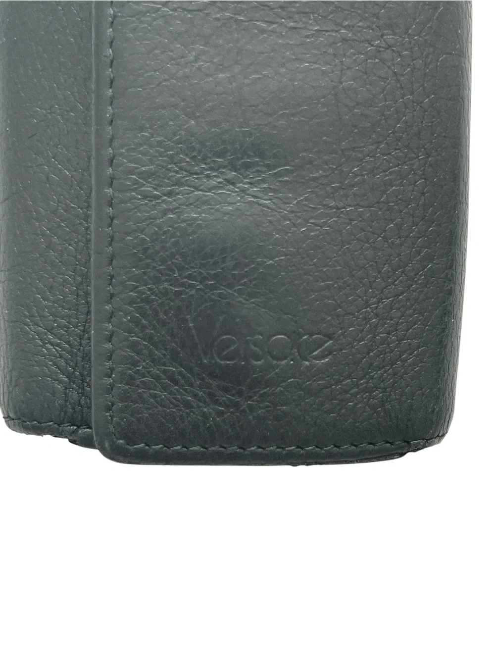 Vintage Gianni Versace Black Leather 6 Ring Key Case Wallet